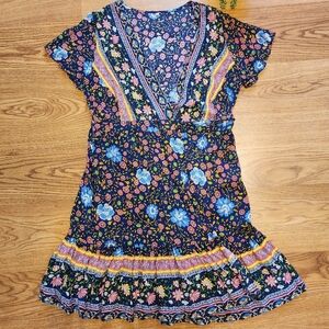 Boho wrap around dress